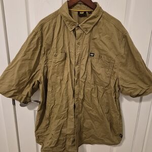 Caterpillar Men's Casual Button Down Shirt - Tan